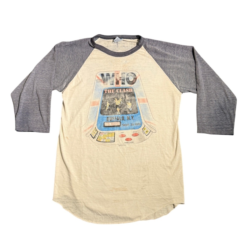 Vintage‎ 1982 The Who The Clash Buffalo NY Concert Tour Baseball Tee L/XL Raglan